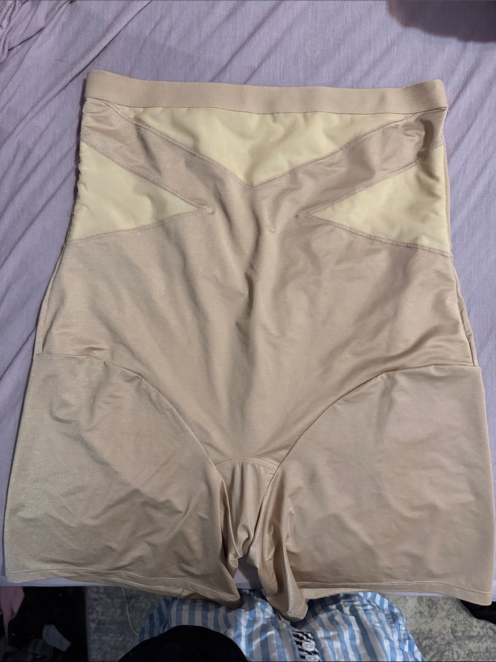 Lane Bryant Beige High-Waist Shaping Shorts